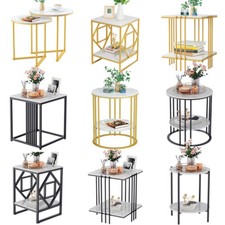 Nordic Marble Small Side Table Sofa Corner Iron Golden Black Small Coffee Table