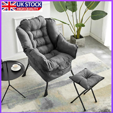 Comfy Armchair with Footstool, Lazy Chair with Ottoman Leisure Accent Chair