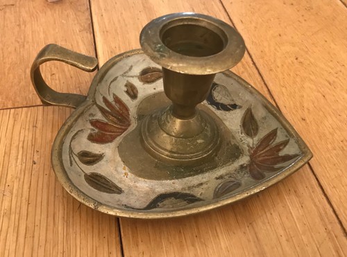 Vintage brass candle holder - vintage,