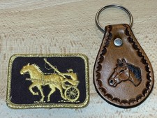 Vtg Leather Tooled Horse Key
