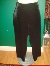M&S BLACK VELVET LAGENLOOK/CASUAL  STYLE TROUSERS - UK SIZE 18 REGULAR