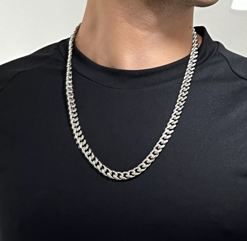 Long silver thick cuban - long,