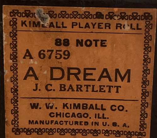 Kimball player piano roll - roll, a