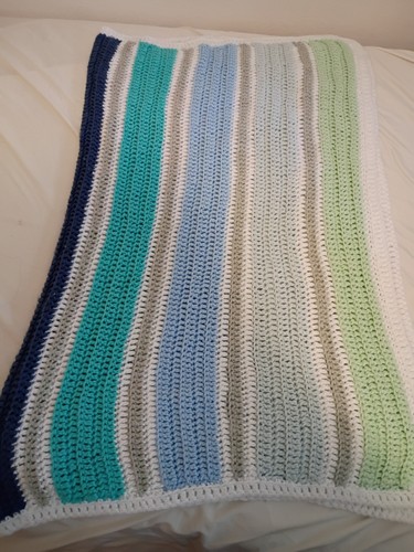 Handmade crochet striped - striped, throw