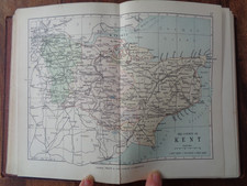 1885 PHILIPS' HANDY ATLAS OF COUNTIES OF ENGLAND by BARTHOLOMEW 43 COLOUR MAPS ^