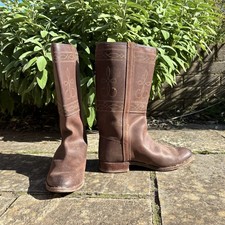 Vintage Valverde Del Camino’ Brown Leather Spanish Riding Boots Size 42 UK 8