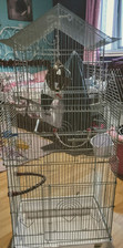 Large White Bird Cage Including Some Accessories 