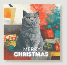 Pack of 10 Merry Christmas British Shorthair Cards