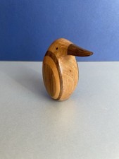 Hand Carved Small Wooden Penguin Ornament Figurine Decoration Christmas Decor