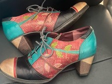 LAURA VITA EU 41 Leather Multicolour/ Leaf  Lace Up /Side Zip Shoes