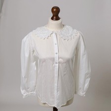 THE SHIRT COMPANY WOMEN'S Victoria cotton Lace Blouse UK SIZE 12.
