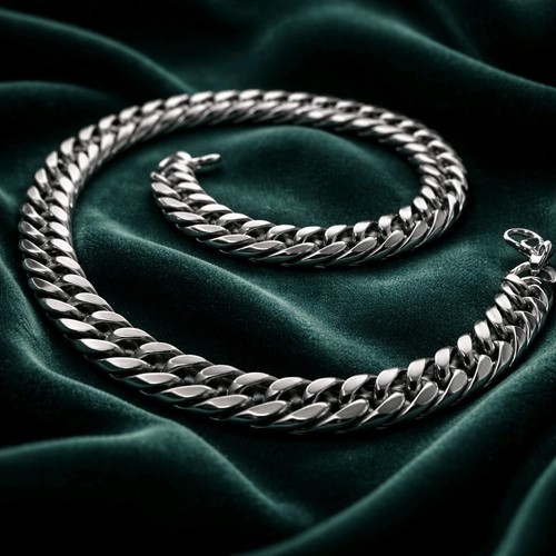 Silver curb link chain - link,
