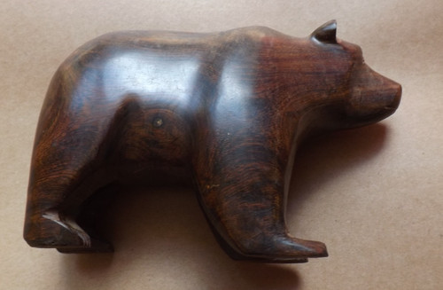 Carved wooden bear - heavy, treen