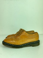 Dr Martens 3989 Tan Leather Brogue Lace Up Shoes Wingtip Punch Detail  UK 10