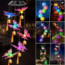 Solar Powered LED Light Decor Wind Chimes Garden Hanging Colour Changing Outdoor