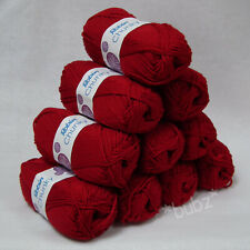 TEN BALLS ROBIN CHUNKY KNITTING YARN CLARET RED 32 HAND KNIT WOOL CROCHET 4035