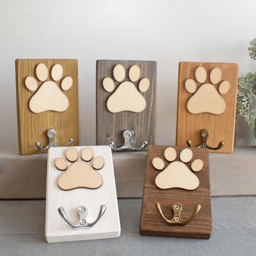 1pc wooden dog paw - dog, hook
