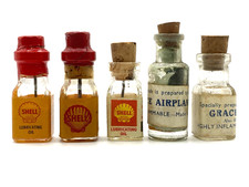 Scalextric Triang Shell Lubricating Oil Bottles + 1940s Graces model kit bottles