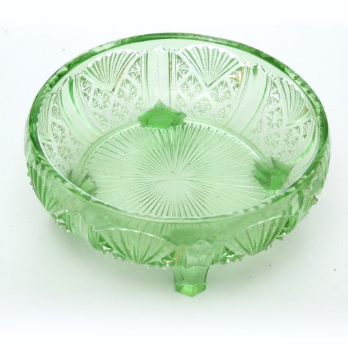 Art deco green pressed glass - green,