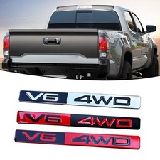 3D V6 4WD Metal Car Body Badge Emblem Decal Adhesive Sticker Trims Accessories