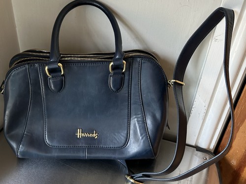 Harrods navy bag - with, gold