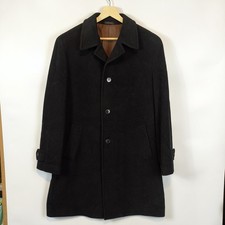 M&S Collezione Men’s Black Wool Cashmere Overcoat Jacket L 42R Made in Italy VGC