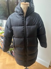 lovely ZARA ladies sz 10 black quilted warm hooded zipped coat