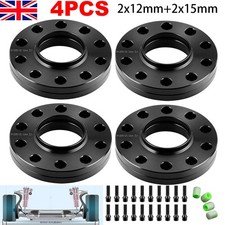 2x 12mm + 2x 15mm Black Alloy Wheel Spacers & Bolts For BMW F30 F31 F32 F33 F34