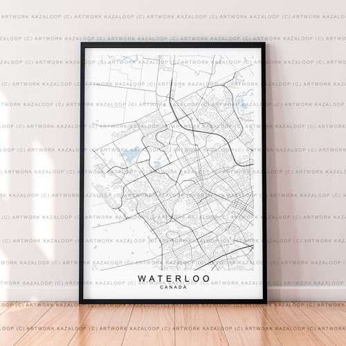 Waterloo unframed map poster - unframed,