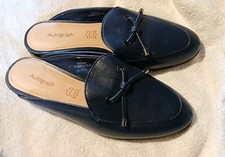 Ladies Autograph Size 5 Navy Blue Leather Mules Marks & Spencer