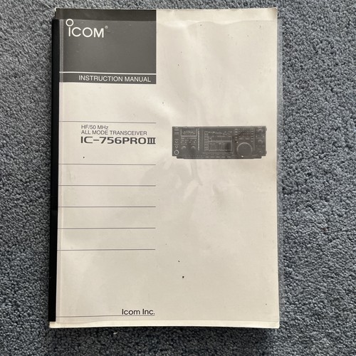 Icom 756pro iii instruction - iii,