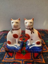 Pair Of Genuine Marked Staffordshire Cats