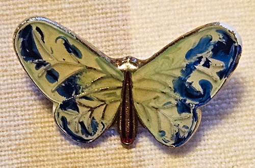 Vintage enamel butterfly - enamel,