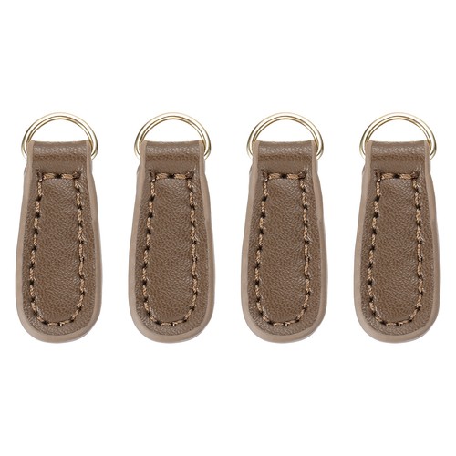 Pcs brown leather zipper - 4,