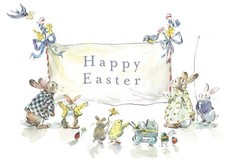 Cute Easter Card Rabbit Bunny