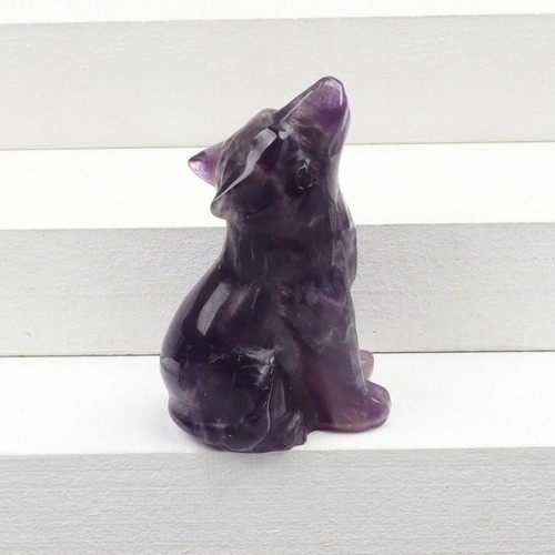 Crystal howling wolf figurines - howling,