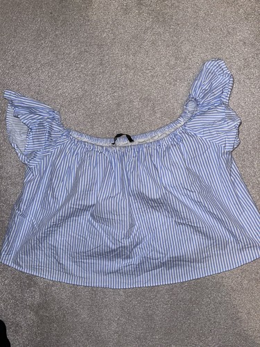 Zara stripy bardot top - stripy,