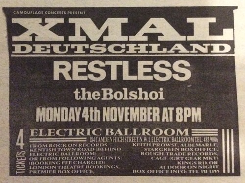 Xmal deutschland vintage gig - xmal,