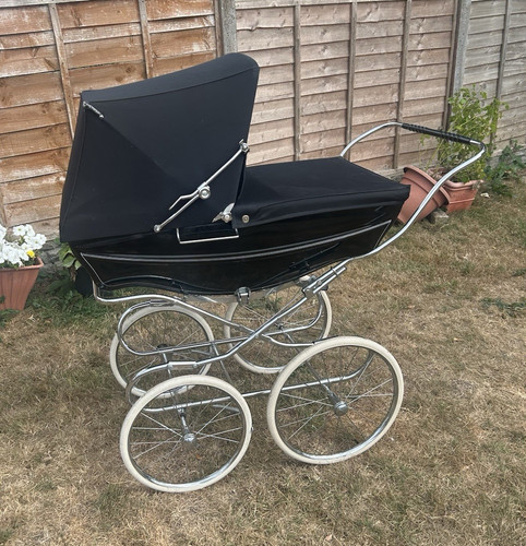 Silver cross black pram with - black,