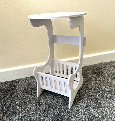 White round side table - round, with