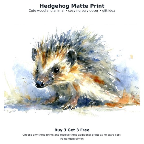 Hedgehog print matte paper - ,
