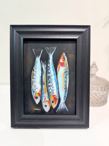 Sardines fish oil painting
