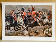 Battle of Waterloo Military art print England,Ireland and Scotland by Woodville