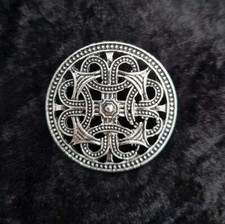Vintage Inspired Silver Tone Infinity Celtic Knot Round Viking Brooch Jewellery 