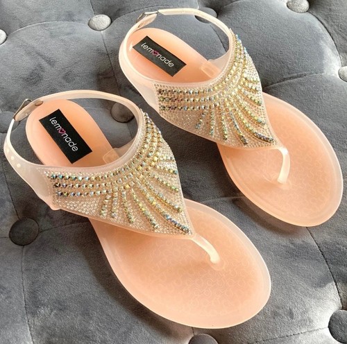 Crystal embellished flip flops - crystal,