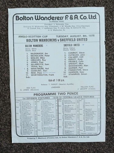 Bolton wanderers sheffield - v,