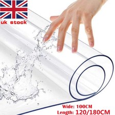 2mm Thick Clear Transparent Vinyl PVC Tablecloth Table Protector Plastic Cover