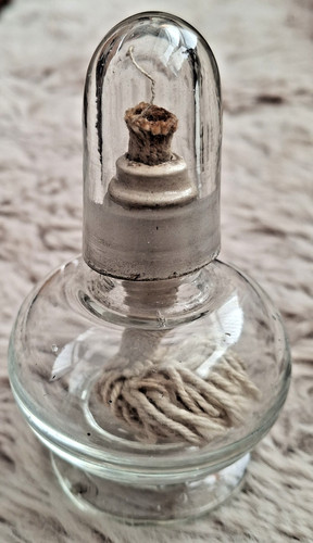 Vintage small glass oil lamp