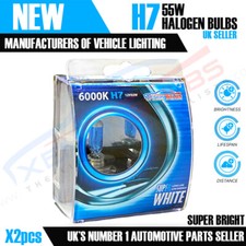 2 Audi Xenon White H7 55w Halogen Dipped Headlight Bulbs 6000k (PAIR) HID