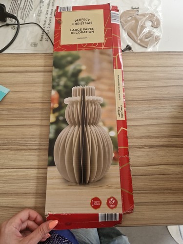Large paper snowman decoration - large,
